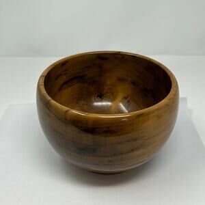 Vintage Myrtle Wood Footed Bowl 4.5 inches tall X 6 inches across